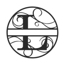 Monogramma in metallo personalizzato lettera L