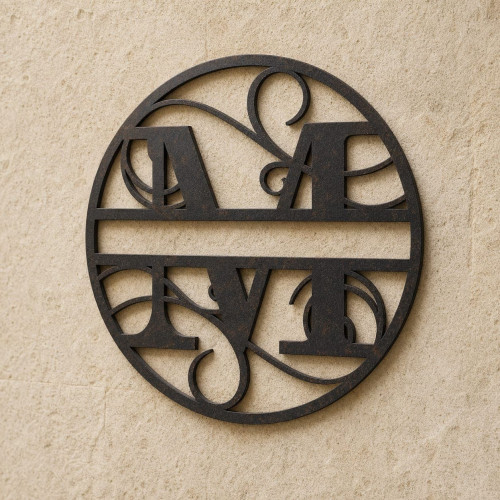 Custom metal letter M monogram