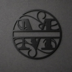 Monogramma in metallo personalizzato lettera M