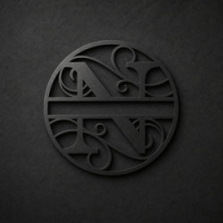Custom metal letter N monogram