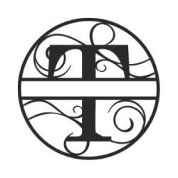 Monogramme lettre T en métal sur mesure