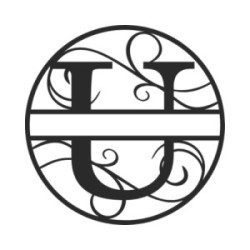 Custom metal letter U monogram