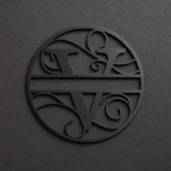 Monogramme lettre V en métal sur mesure