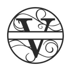 Monogramme lettre V en métal sur mesure