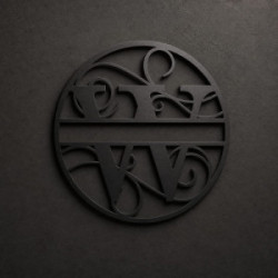 Monogramma in metallo personalizzato lettera W