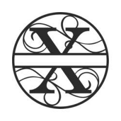 Monogramme lettre X en métal sur mesure
