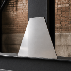 Custom raw and shiny stainless steel trapezoid - John Steel