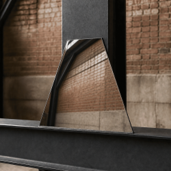 Custom mirror stainless steel trapezoid | John Steel