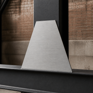 Trapeze in geanodiseerd geborsteld aluminium anti-vingerafdruk op maat