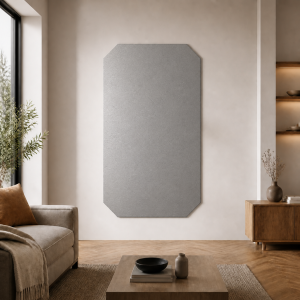 Plaque inox texture cuir octogonale sur mesure | John Steel