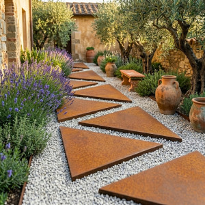 Passadeira japonesa triangular aço corten sob medida | John Steel