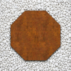 Custom octagonal corten steel stepping stone | John Steel