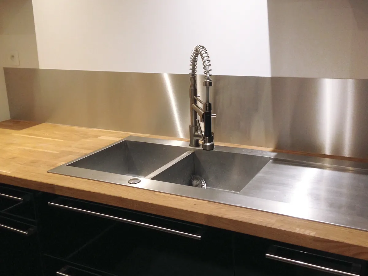 Crédence inox brillante - Inox brossé