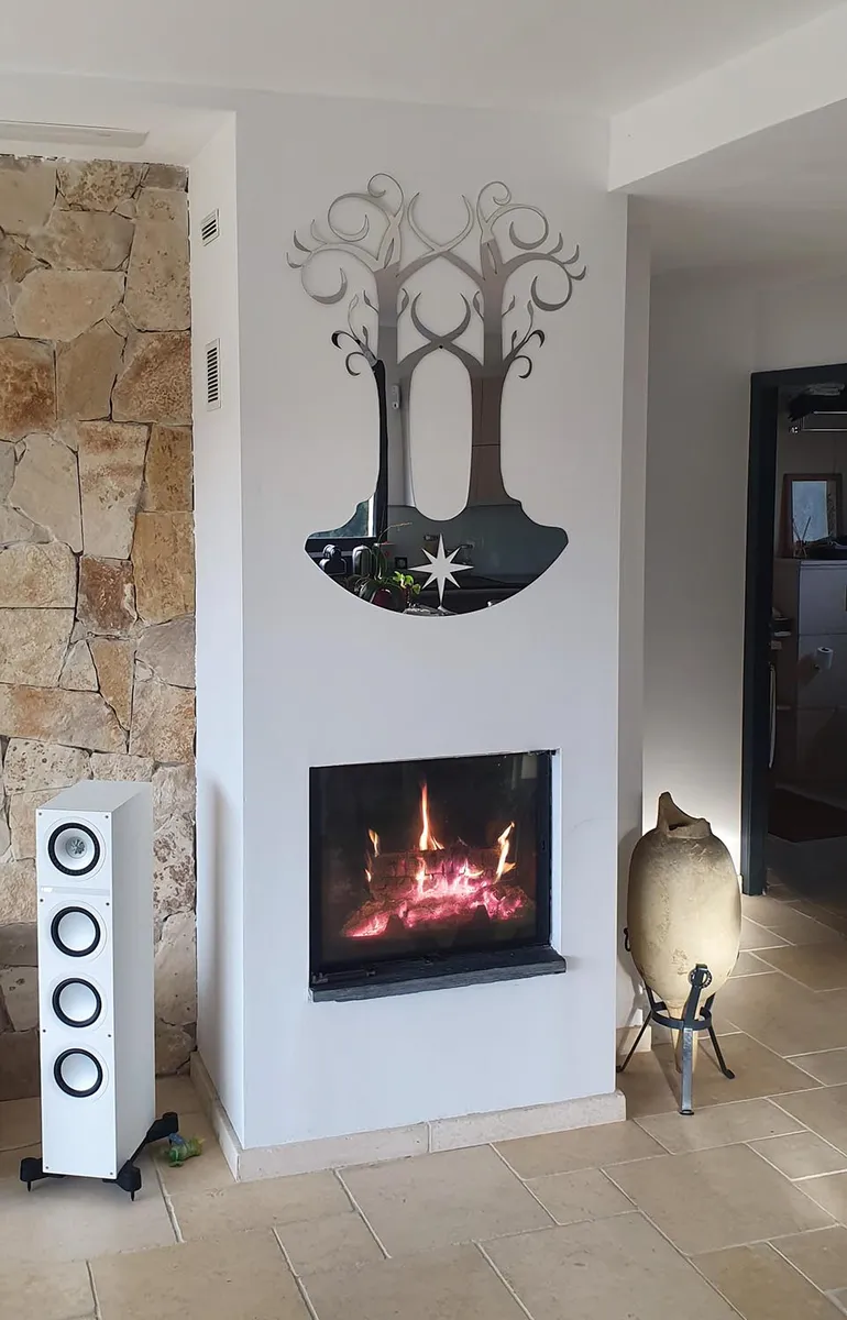 Miroir en inox pour cheminée - Inox miroir