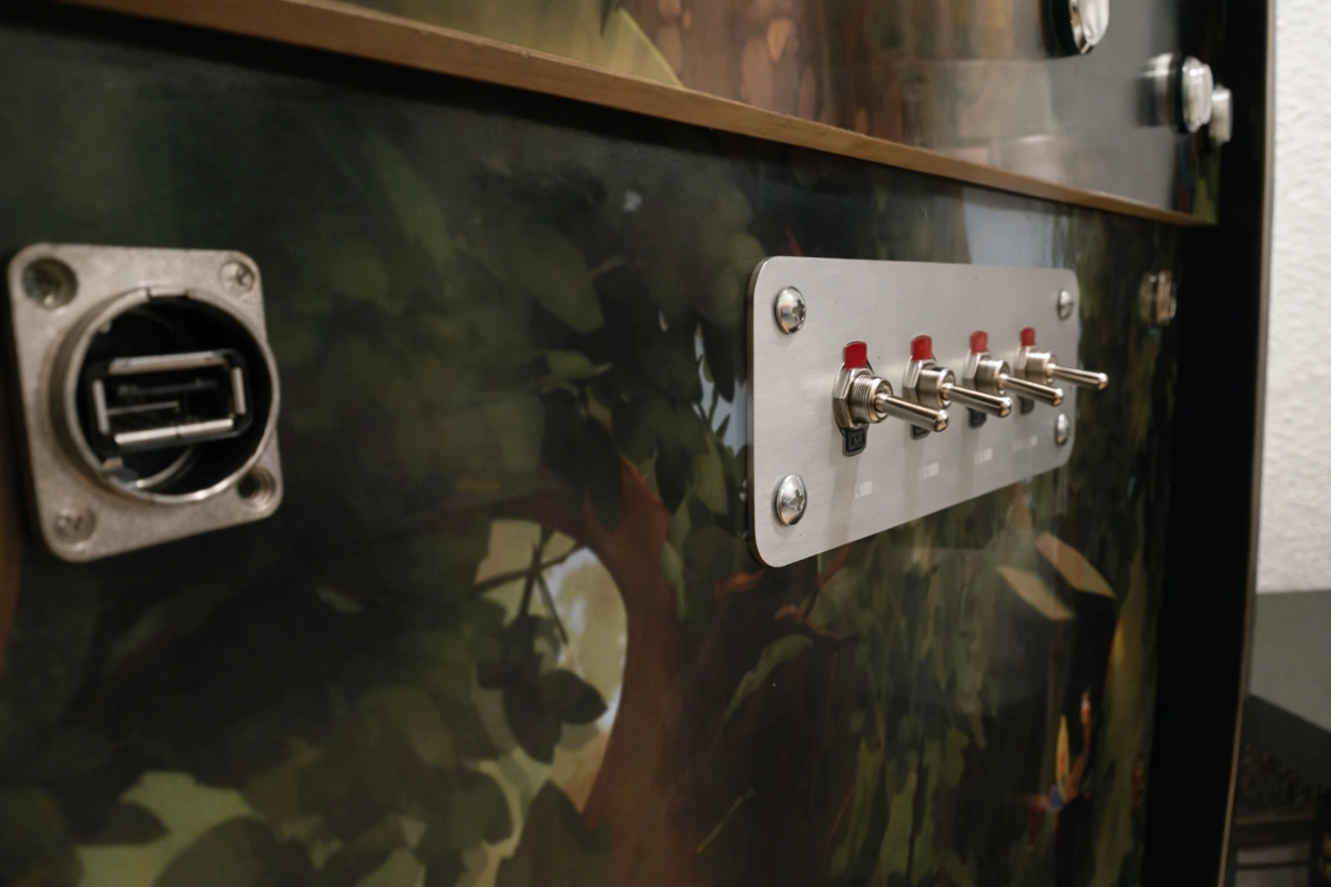 Platine pour switches de borne d’arcade en métal - Inox brossé