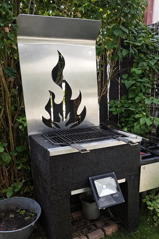 Crédence inox pour barbecue - Inox brut et brillant