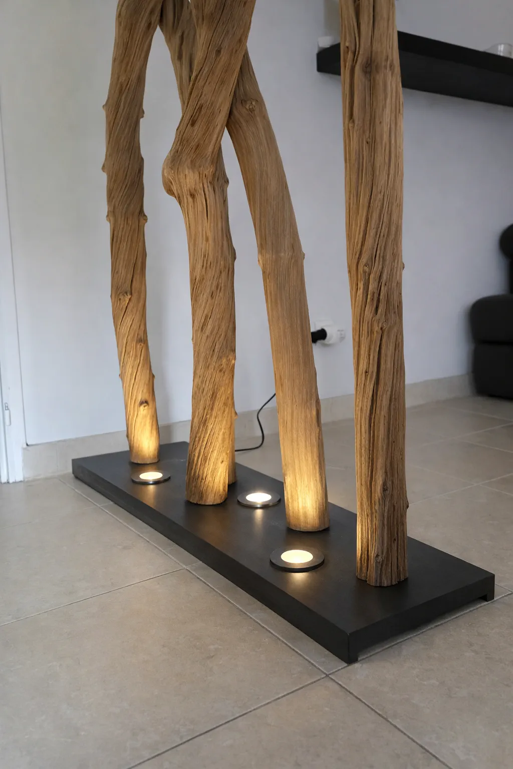 Socle luminaire paravent en acier brut - Acier brut