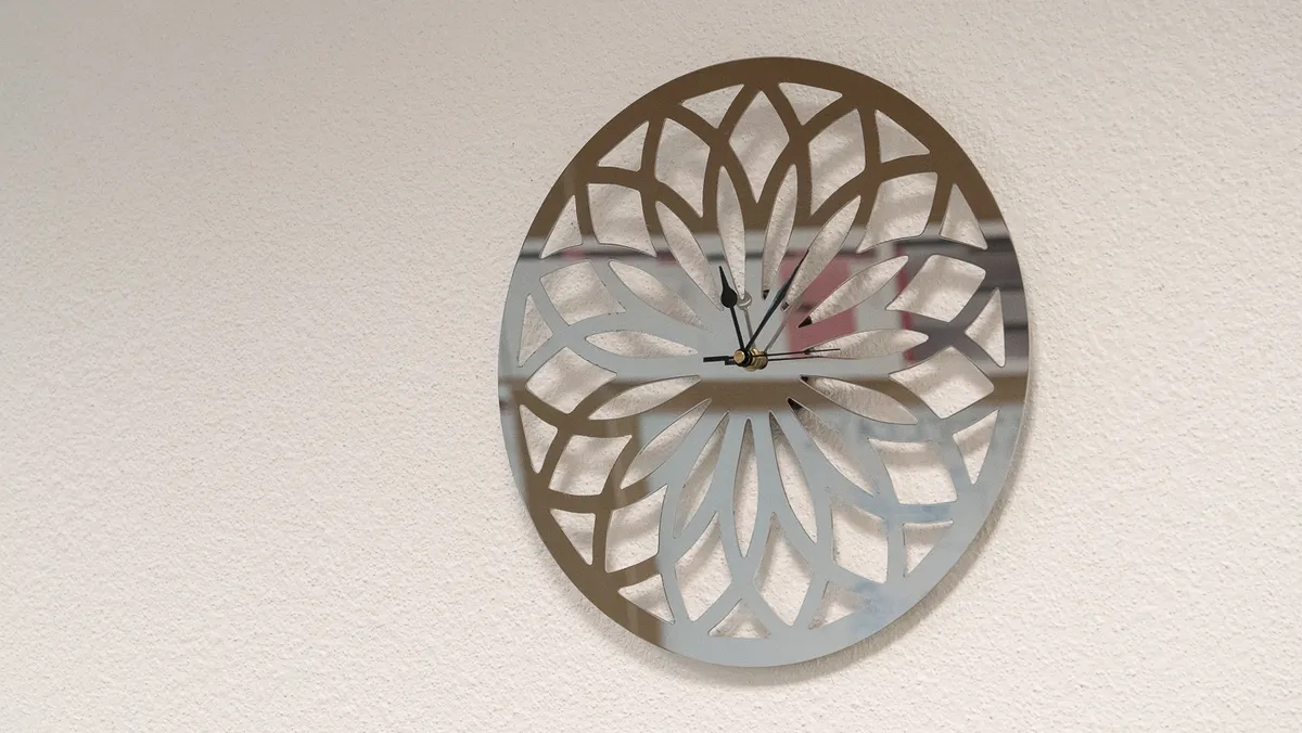 Horloge murale inox miroir - Inox miroir