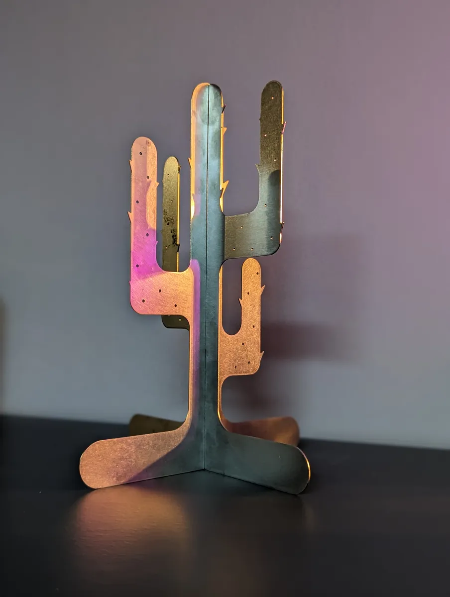 Cactus en métal - Inox brut et brillant